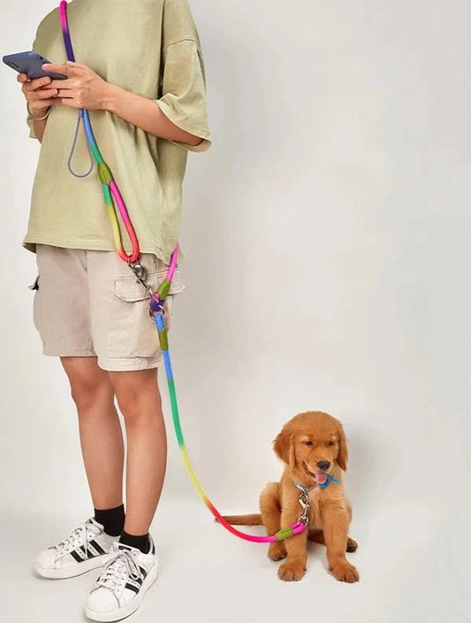 Reflective Nylon Leashes Pet Dogs Chain Traction Rope Leads for Running Free Hands Rope Chain for Small Large Dogs